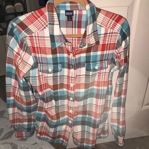 Patagonia Blue and Red Plaid Shirt